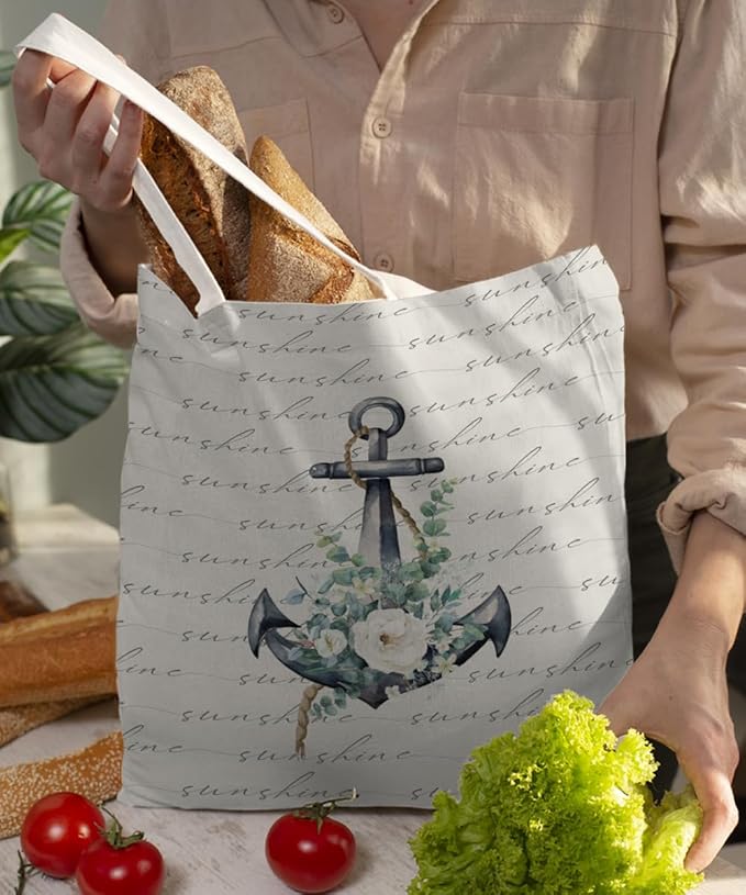 Beach Summer Canvas Tote Bag for Women Teen Girls Gifts Cute Small Travel Work Tote Bags Reusable Grocery Bags