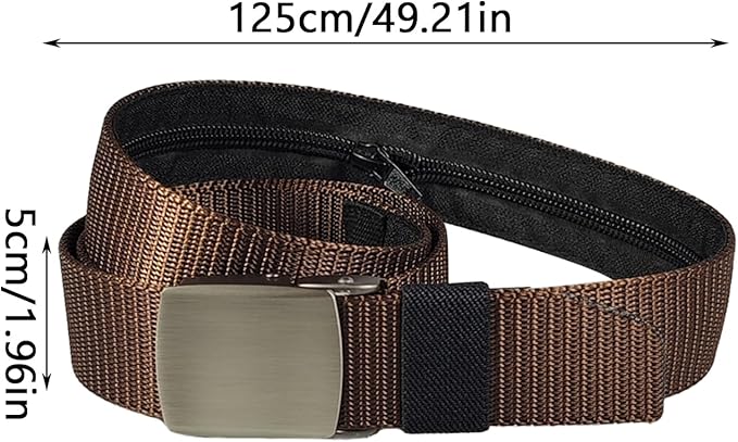 Money Waist Belt, Hidden Travel Pouch, Security Wallet with Blocking, Adjustable Strap for Documents Currency Tickets, Travel Gear, Anti Theft Belt for International Trips