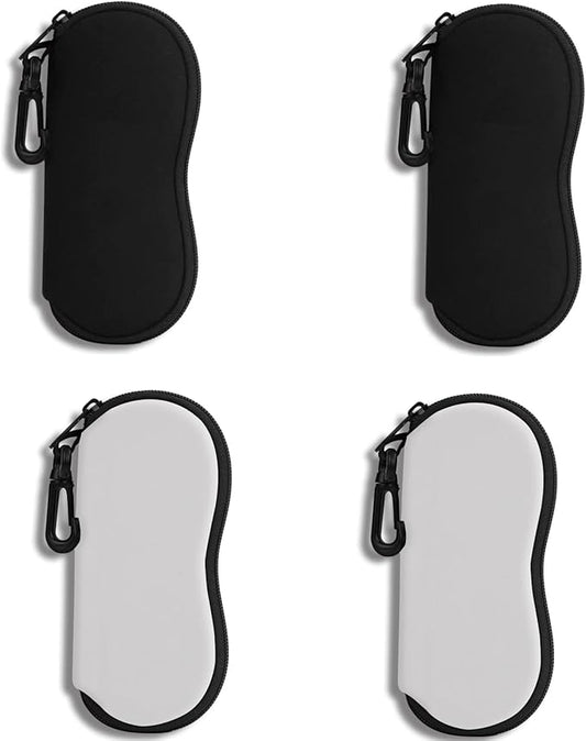 Hion Sunglasses Soft Case Ultra Light Neoprene Zipper Eyeglass Case With Belt Clip