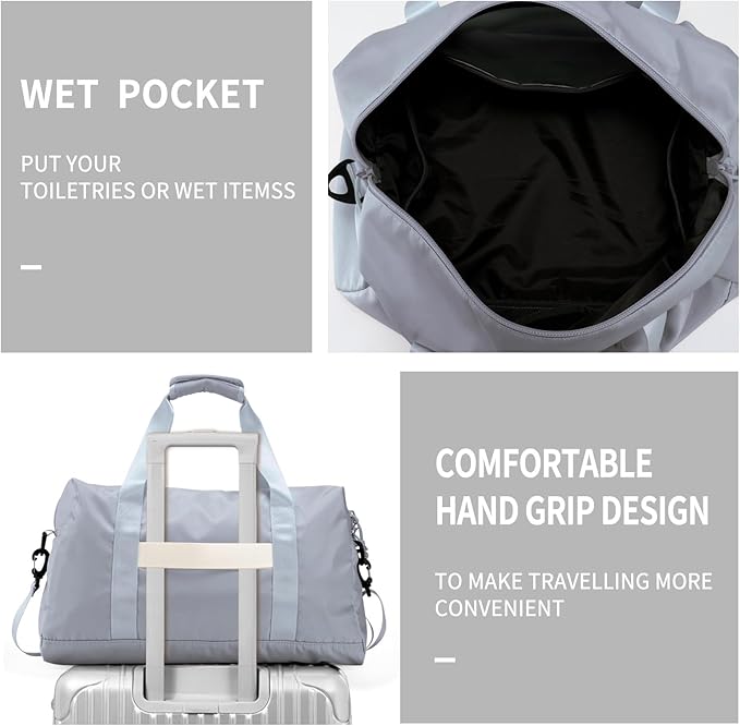 Travel Duffle Bag,Sport Gym Bag for Men And Women with Wet Pocket,Weekender Bag Carry On Tote Bags for Airplane