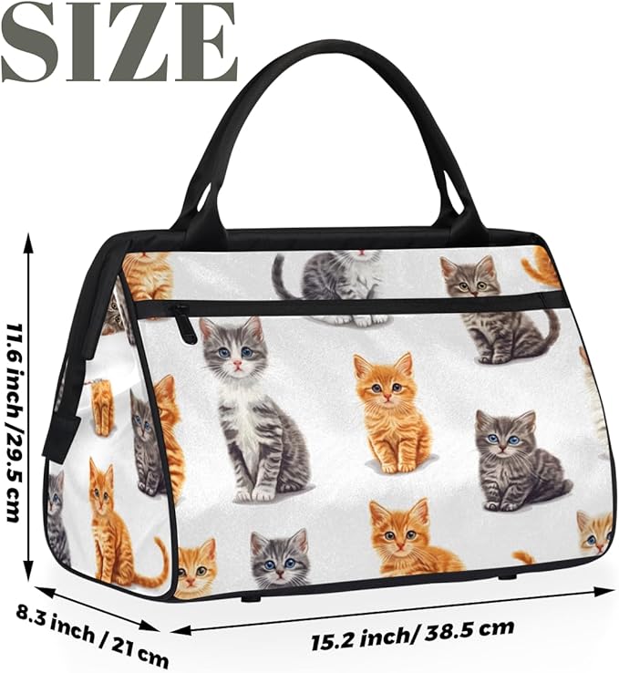 Funny Animal Cat Overnight Weekender Bag for Women Men Travel Duffel Bags Waterproof Luggage Carry on Sports Yoga Gym Bag
