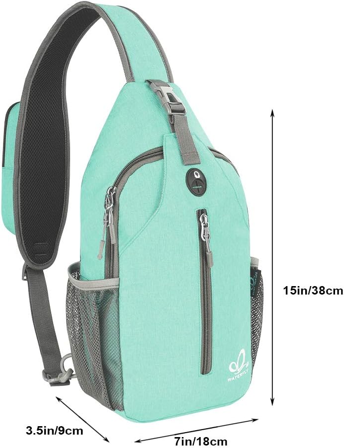 WATERFLY Crossbody Sling Backpack Sling Bag Travel Hiking Chest Bag Daypack
