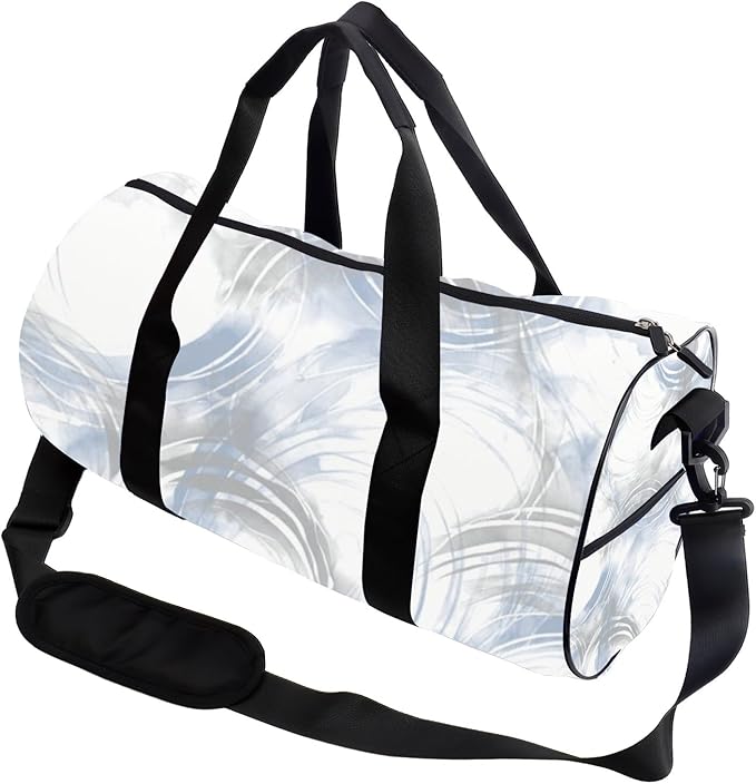 Stylish Curved Brushstroke Design Waterproof Duffle Bags For Men Women Oxford Tote Bags Adjustable Shoulder Strap, Convertible Carry Backpack Gym Bag Cute For Camping Yoga Gym Backpack