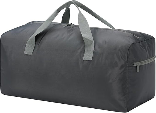 35L Small Foldable Duffle Bag - 22 inch Lightweight Spare Storage Bag for Travel(Grey)