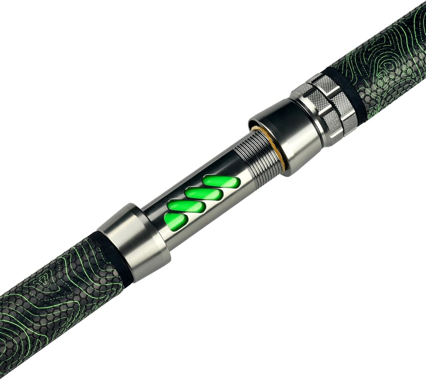 Monster Catfish Fishing Rod - 7' Medium Heavy, 1-Piece Glow in Dark Casting Rod, S-Glass & Carbon Graphite Blend, Durable EVA Foam Super Grip, Catfish Pole for Night Fishing