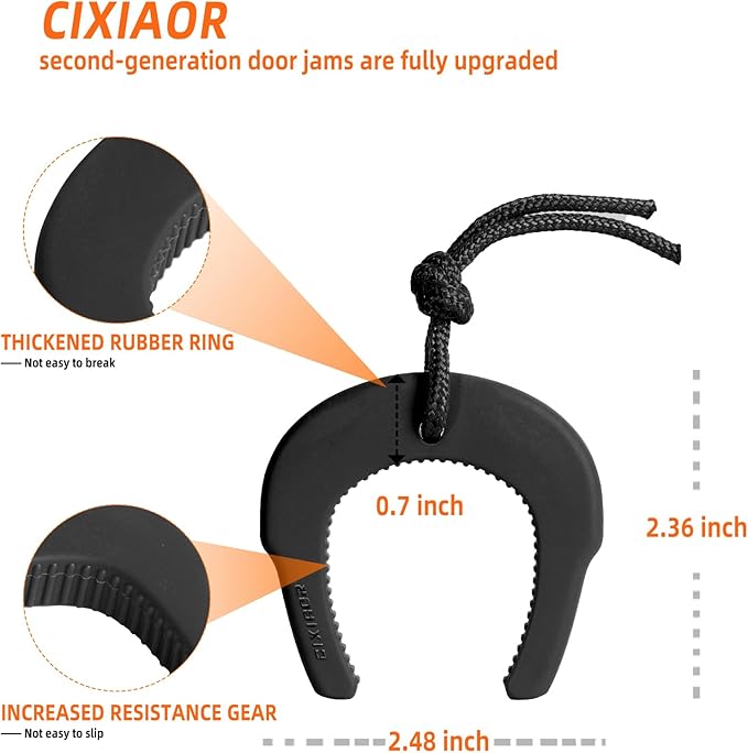 Door Jam, First Responder Door Stop for Law Enforcement, Police, Emergency Medical Services, Tactical Door with Nylon Paracord Attachments for Easy Grab Access, Molle/PALS Compatible(3 Pack Black)