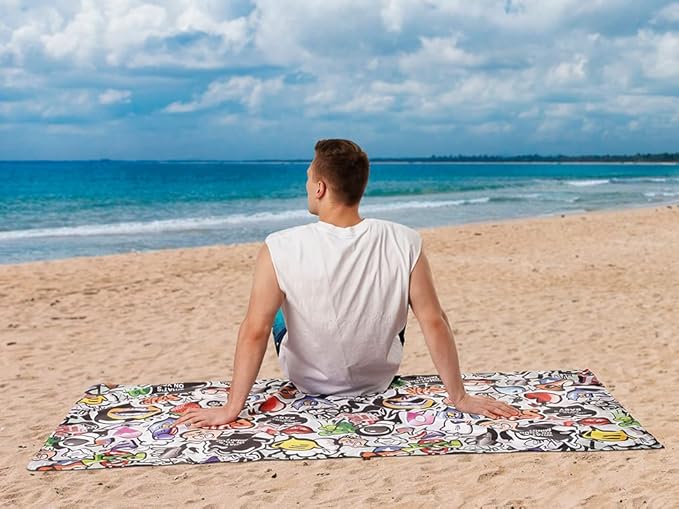Microfiber Beach Towels: Quick Dry, Sand Free, Compact,Absorbent & Perfect for Travel - Oversized, Lightweight & Quick Drying for Adults (Colorful, 1)