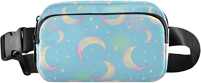 Gradient Moons Star Fanny Pack for Women Men Water Resistant Fashion Waist Packs with Adjustable Strap Belt Bag for Travel Workout Jogging Hiking 21219041
