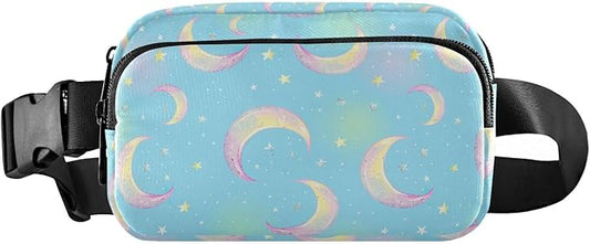 Gradient Moons Star Fanny Pack for Women Men Water Resistant Fashion Waist Packs with Adjustable Strap Belt Bag for Travel Workout Jogging Hiking 21219041