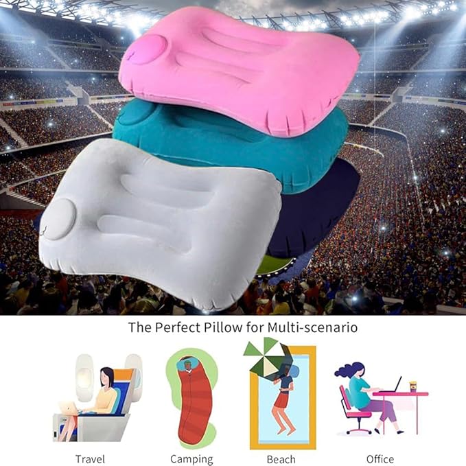 Portable Lightweight Mini Inflatable Pad,Stadium Booster Seat Bleacher Cushion,Foldable Waterproof Sitting Pad to Raise Height for Outdoor Camping Hiking Beach Office (Dark Blue)