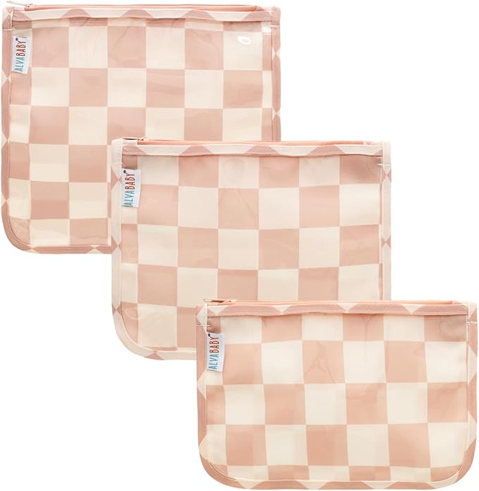 ALVA Diaper Bag Pouches | 3pcs Mess-Proof Travel Toiletry | TSA Approved Toiletry Bag | Cosmetic Makeup Bag Diaper Organizer for Baby and Mom Essentials