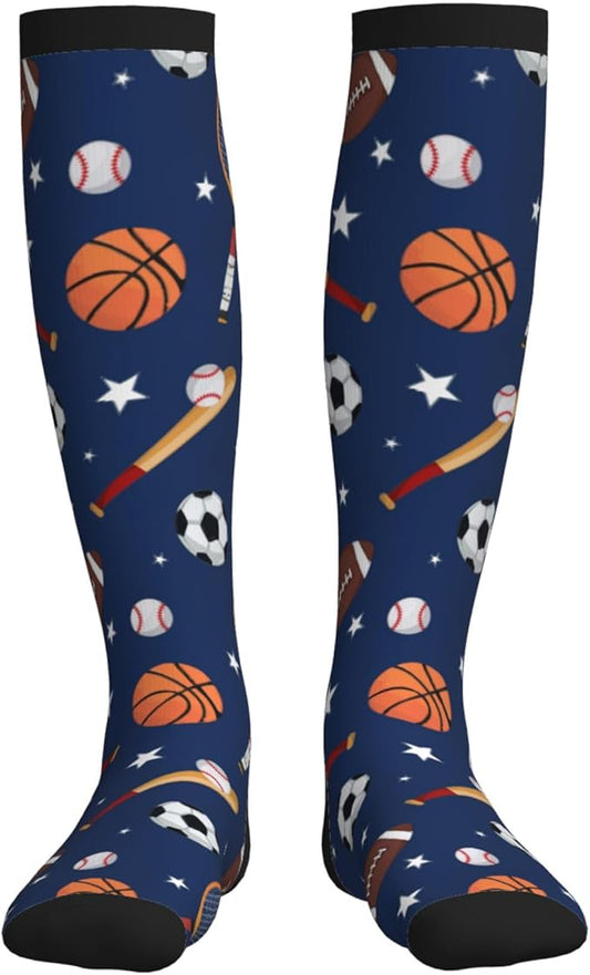 Compression Socks Knee High Circulation Support Socks For Women Men Athletic Running Work Hiking Cycling Travel
