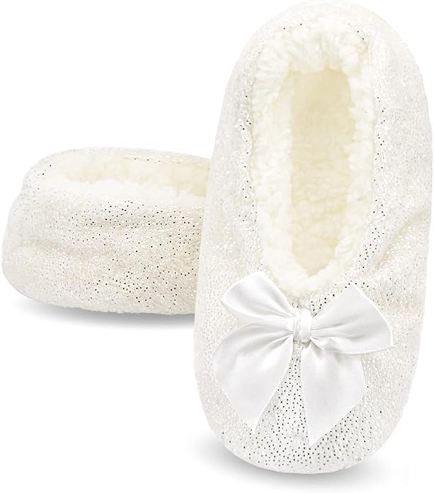 Panda Bros Slipper Socks for Women Grippers, Fuzzy Cozy Fleece Slipper Socks, Soft, Warm House Slippers