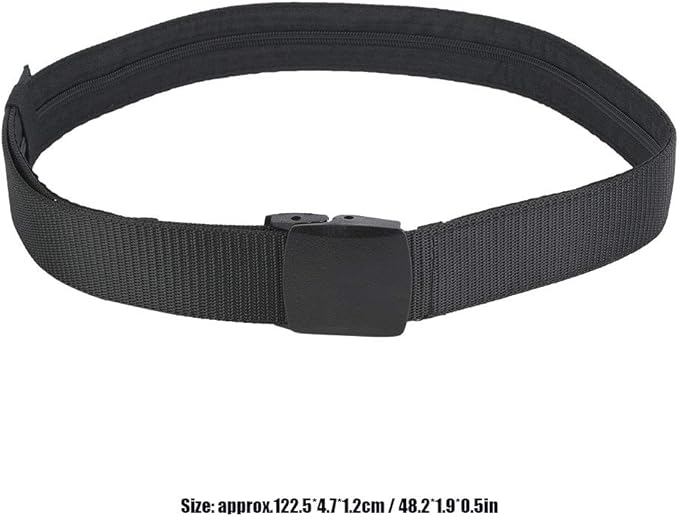 GLOGLOW Antitheft Belt Money Pocket Belt, Polyester Material, Zipper, Ideal for Outdoor Sports, Hiking, Unisex Design