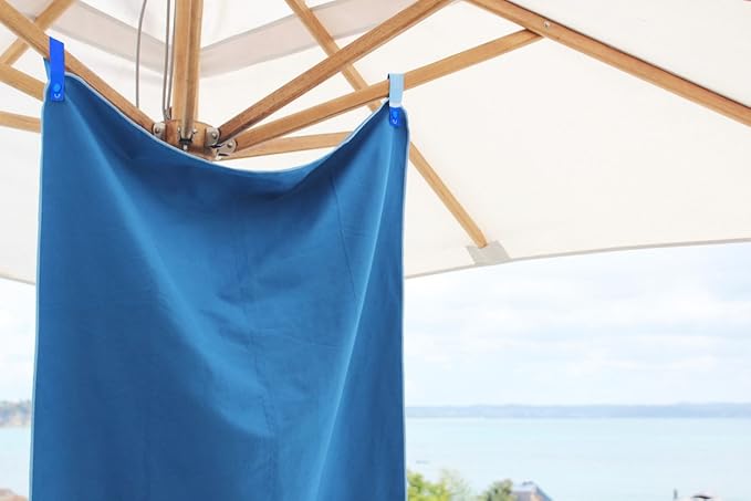 Super Towel for Sports, Travel & Beach — Extra Large, Lightweight, Compact, Absorbent, Quick-Drying, Soft Microfiber Suede — For indoors, outdoors, pool, gym, camping (Blue+Yellow, XL (60x32"))