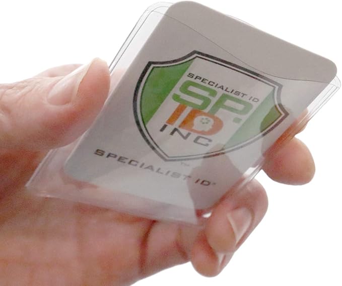 5 Pack - Premium Medicare Card Protector Sleeves - Durable 2 ⅜ X 3 ⅜ Business Card Holders - Clear Vinyl Plastic Covers for Insurance & Social Security Metro & License or Credit Cards by Specialist ID