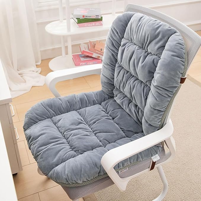 Desk Chair Cushion with Soft Seat and Back Support, 90x50cm