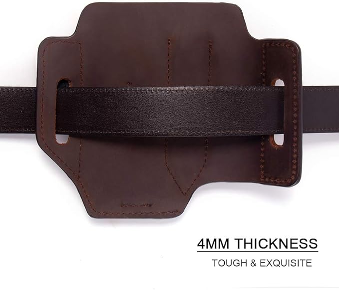 Gentlestache Multitool Sheath for Belt, Leather EDC Pocket Organizer for Men, Leatherman Sheath with Pen Holder, Key Fob, Flashlight Sheath, EDC Leather Pouch Dark Brown