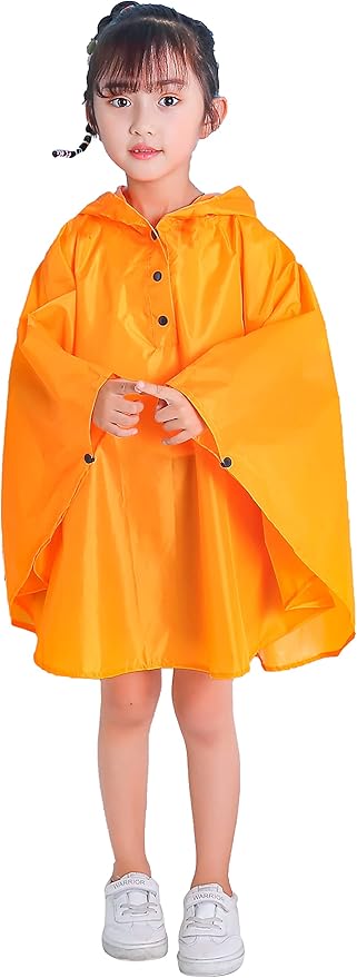 Spmor Kids Rain Poncho Hooded Jacket Rain Coat