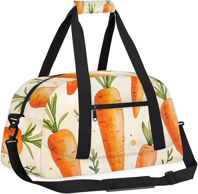 Cute Carrots Kids-Duffel-Bags Gymnastics Dance Bag Carry-On Overnight Travel Gym Lightweight Dance Sports Bags For Girls Boys Kids，
