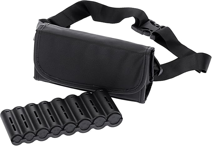 BSTKEY Euro Coin Holder Coin Dispenser, Fanny Pack with Banknote Waiters Purse Coin Sorter, PU Coin Organizer, Black Coin Storage Bag with Belt for Waitress Server Collector Cashier Change