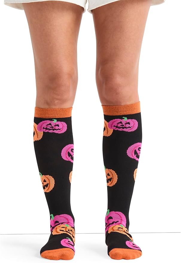 Cherokee Women's 10-15mmHg Compression Socks – Fun Print Knee Highs with Light Support, Soft Feel - PRINTSUPPORT