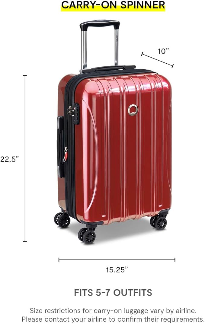 DELSEY PARIS Helium Aero Hardside Expandable Luggage with Spinner Wheels, Blue Cobalt, Carry-On Plus 21 Inch