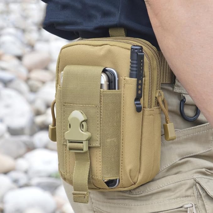Outdoor Tactical Waist Bag Molle Pouch Military Hip Waist Compact Belt Bag Pouch Wallet Camping Phone Power Bank Camping Hiking Gear Tool Organizer