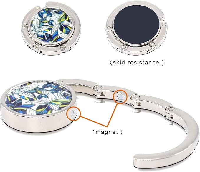 Purse Hanger, Foldable Purse Hook Set of 6 Mixed Pattern Purse Table Hanger Womens Bag Purse Holder for Desk Tables