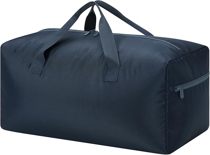 35L Small Foldable Duffle Bag - 22 inch Lightweight Spare Storage Bag for Travel(Navy Blue)
