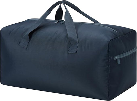 35L Small Foldable Duffle Bag - 22 inch Lightweight Spare Storage Bag for Travel(Navy Blue)