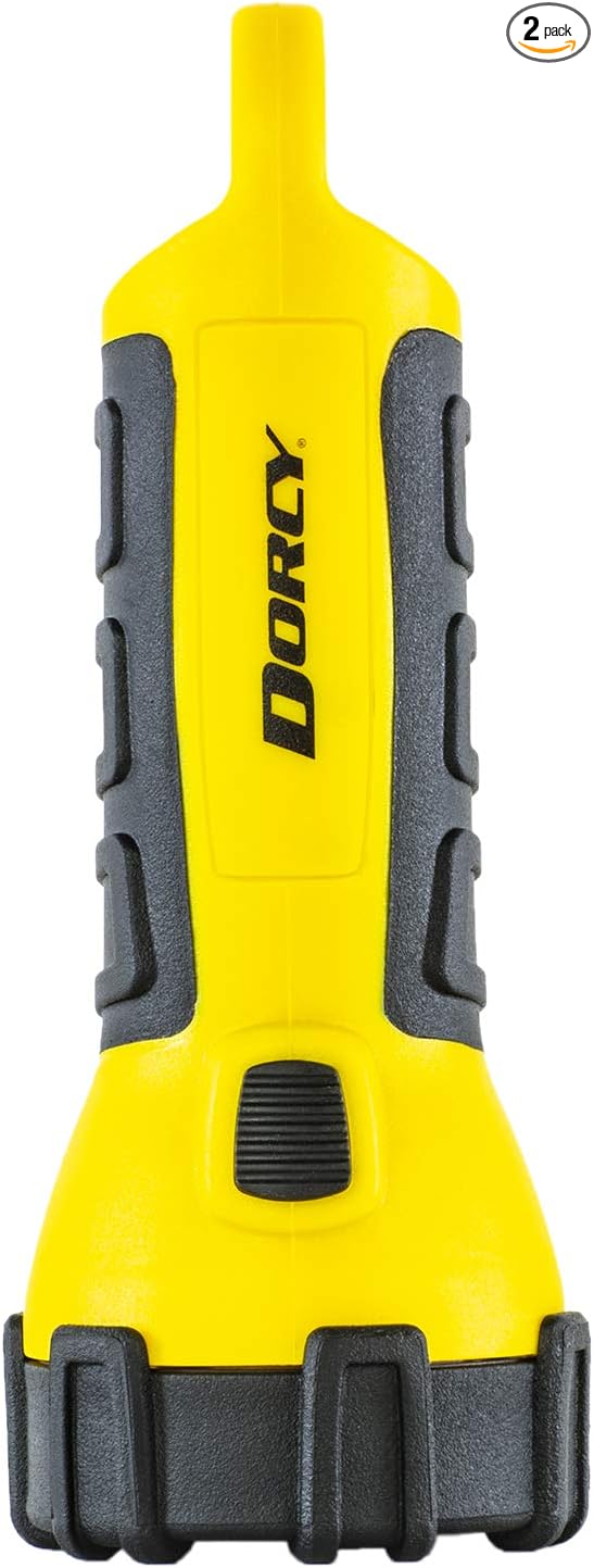 Dorcy 41-2524 2 pk Floating LED Flashlight with Carabineer Clip, 150 Lumens, Yellow