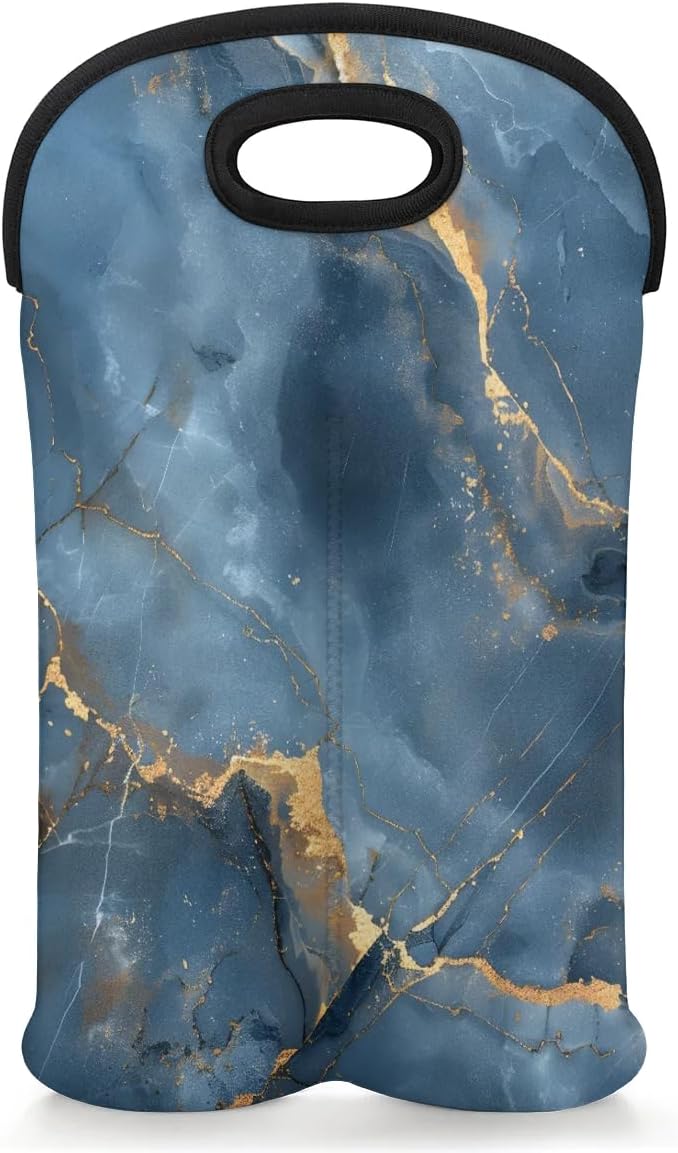 Wine Carrier Tote Personalized Bag for 2 Bottles - Neoprene Wine Bottle Holder with Carry Handle, Wine Protective Bag Insulated Bag Beer Cans Water Bottle Holder for Travel Picnic,Style23