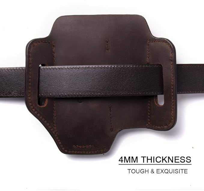 Gentlestache Multitool Belt Sheath, EDC Leather Belt Organizer, Belt Holder with Multitool Pouch, Flashlight Holder, Pen Holder and Keychain Clip, Practical EDC Belt Pouch for Men