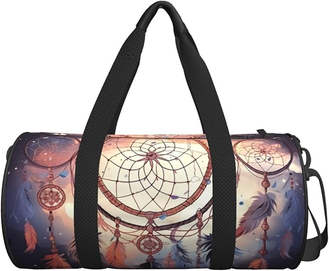 Native American Dream Catcher Sports Gym Bag for Women Men Travel Duffel Bag Tote Weekender Bag Canvas Carry on Overnight Bag for Travel Swimming Fitness Workout Sports Duffle Bag