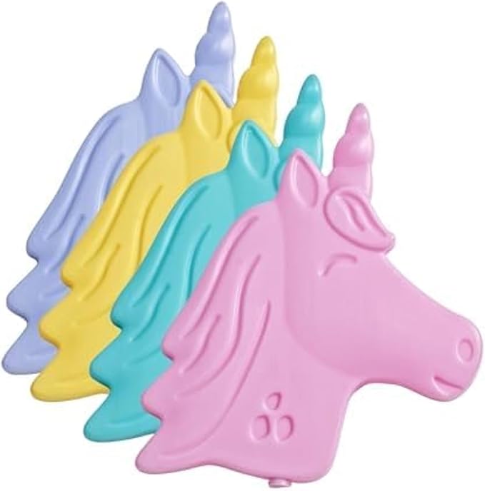 Cool Coolers by Fit & Fresh Kids Lunch Box Ice Packs, Slim Shaped Freezer Pack for Lunch Bags and Coolers 4 Pack Unicorn Multicolor Unicorn