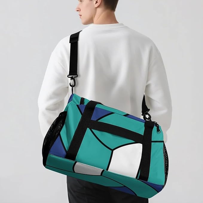 Custom Volleyball Print Duffel Bag with Name Personalized Travel Bags Sport Gym Bag Carry On Weekender Bags for Men Women