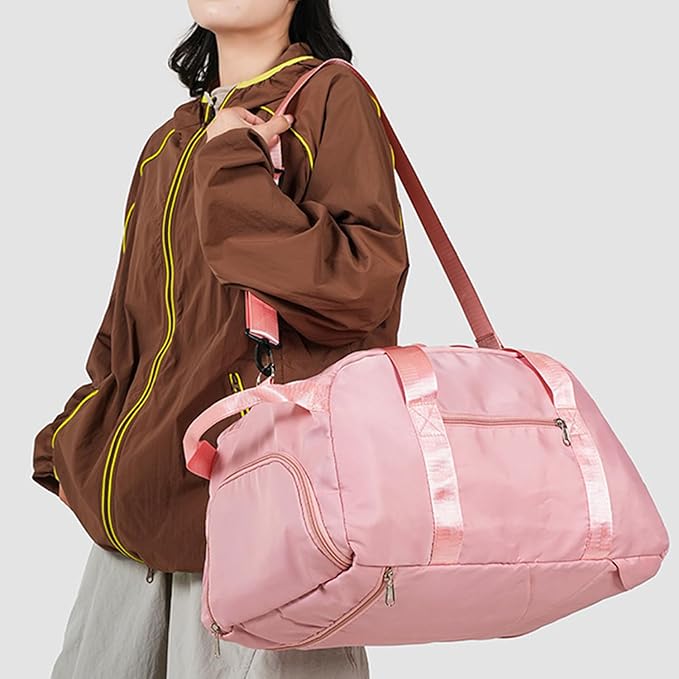 Gym Duffle Bag for Men Women, 3 in 1 Sports Duffle Bag with Shoe Compartment, Large Lightweight Weekender Travel Duffel Bag, Carry on Backpack (Beige)