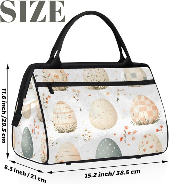 Funny Easter Overnight Weekender Bag for Women Men Travel Duffel Bags Waterproof Luggage Carry on Sports Yoga Gym Bag