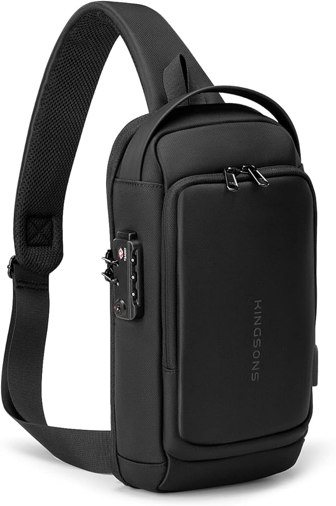 Kingsons Sling Crossbody Bag Anti-theft Chest Shoulder Backpack for Men Waterproof Minimalist Casual Daypack for Travel Gym