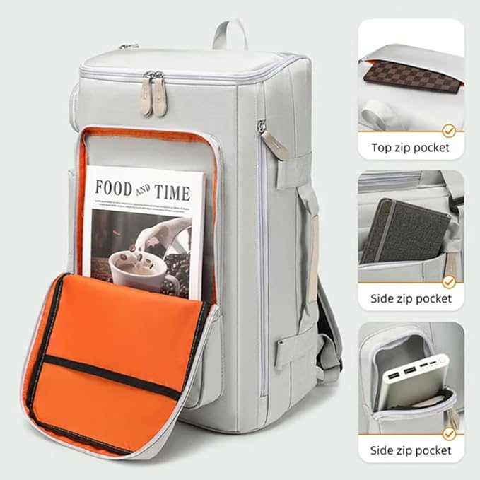 Large Capacity Travel Duffle Bags Gym Backpack Wet Dry Separation Shoulder Bag Outdoor Sports Backpacks with Overnight(Yellow)