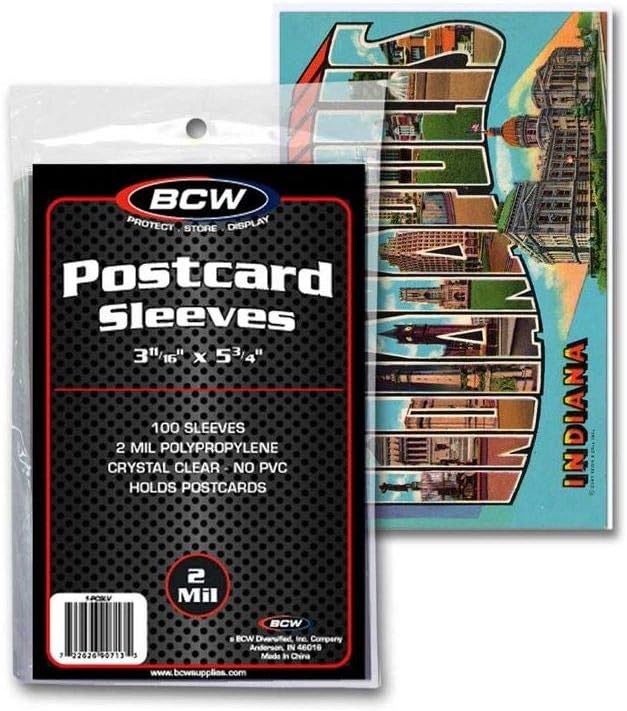 BCW Postcard Sleeves – 3.5x5 Archival Sleeves for Postcard Storage | Clear Polypropylene Post Card Sleeves | Protect Small Postcards, Photos & Invitations – 200 Pack