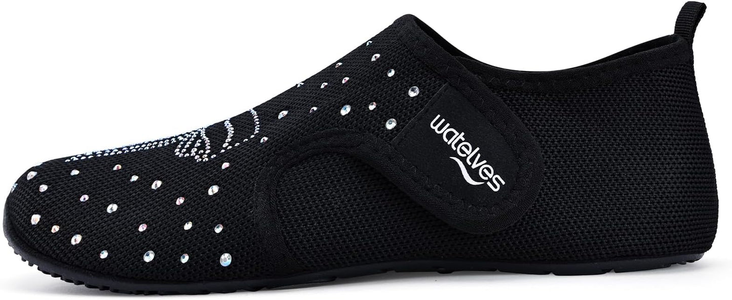 WateLves Water Shoes for Women Men Swim Beach Aqua Socks House Slippers Quick Dry Barefoot Travel Shoes with Adjustable Magic Tape for Pool Diving Boating Yoga