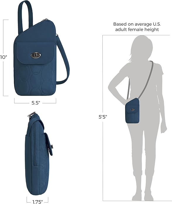 Travelon Anti-Theft Runways Slim Assymetric Crossbody
