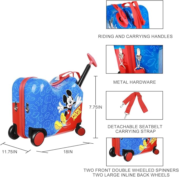 Disney Mickey Mouse 18" Toddler Ride-On Luggage