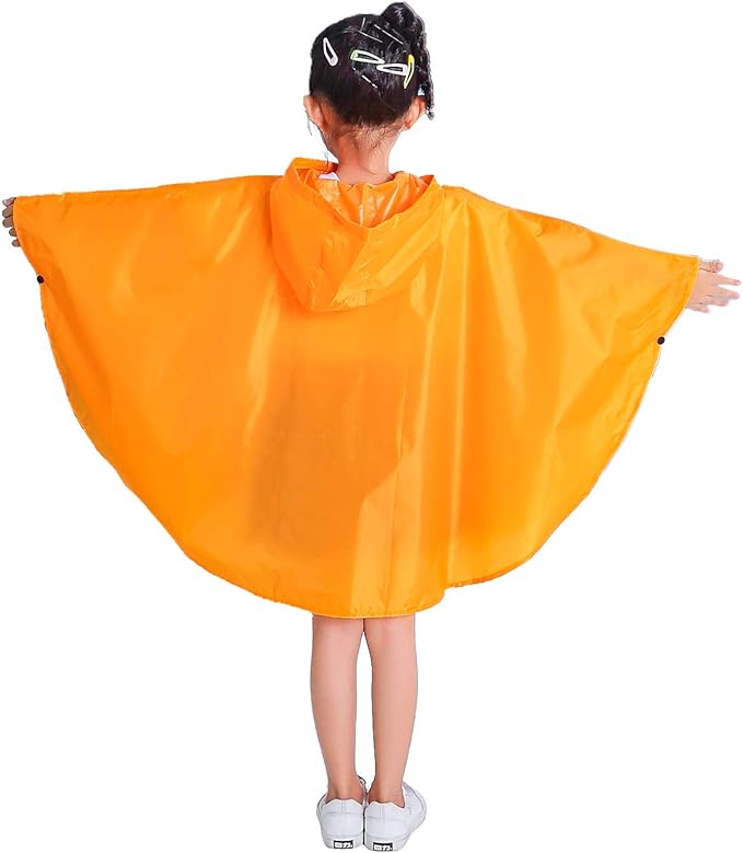 Spmor Kids Rain Poncho Hooded Jacket Rain Coat
