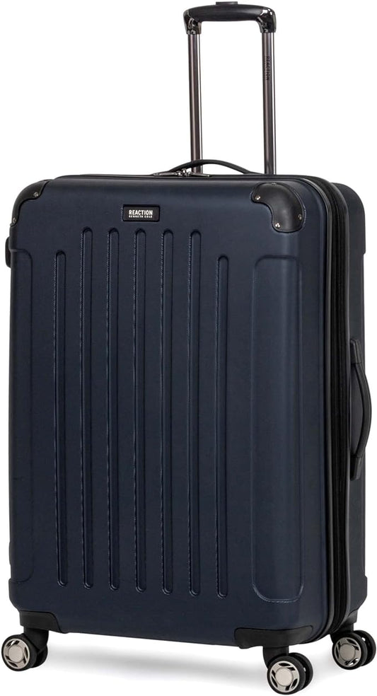 Kenneth Cole REACTION Renegade Luggage Expandable 8-Wheel Spinner Lightweight Hardside Suitcase, Navy Blue, 28-Inch Checked