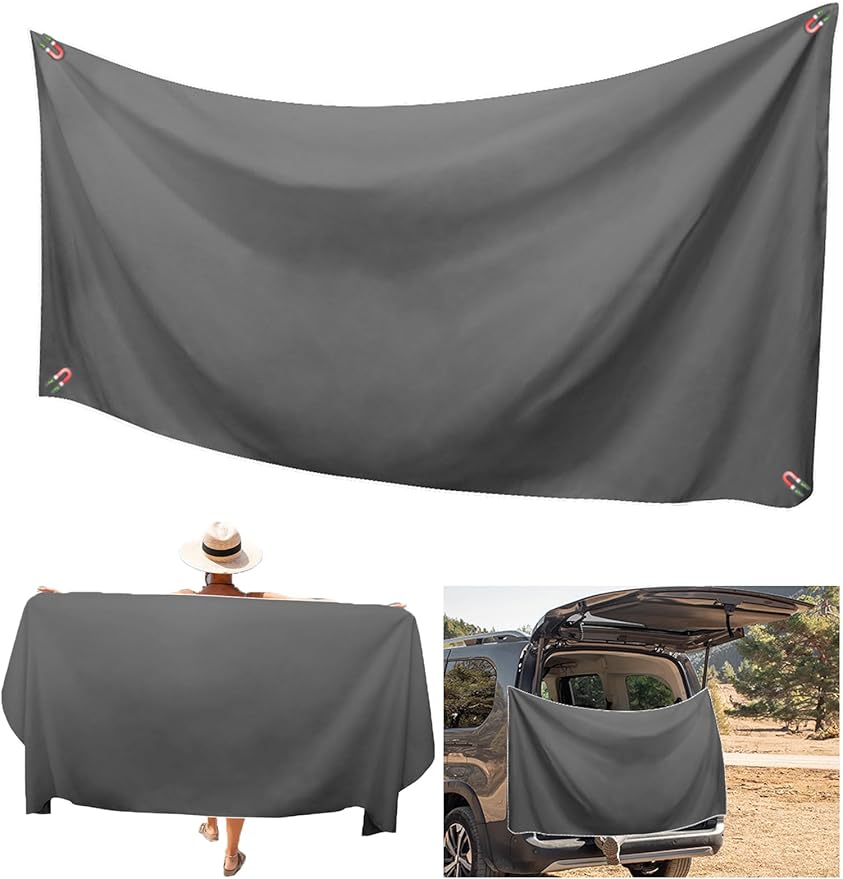 Magnetic Beach Towel Oversized Quick-Dry Microfiber Towel with Magnetic Closure, Super Absorbent & Sand-Resistant for Beach, Pool, Travel, Gym & Camping 75"x30" (Gray)