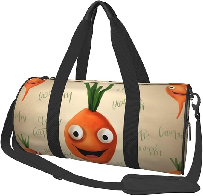 Happy carrot Printed Sports Gym Bag for Men Women Foldable Duffel Bag Carry On Weekender Bag for Travel Sports