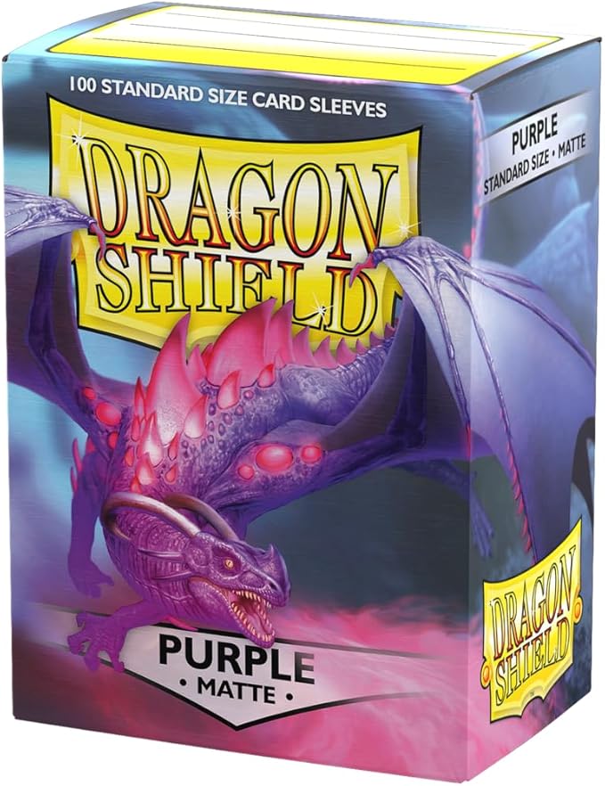 Dragon Shield | Standard Size Card Matte Sleeves | 100 CT - Smooth & Tough Premium TCG Sleeves | Compatible with Pokemon, Flesh & Blood, One Piece & Magic The Gathering | Purple